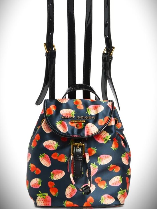 KURT GEIGER LONDON Portobello Strawberry Print Small Backpack main image 6